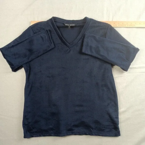 Harve Benard Womens Long Sleeve Sleepwear Top Size 1X/XL Soft Fuzzy Navy NWOT - Picture 5 of 14